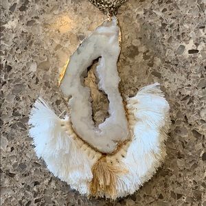 Crystal / fringe necklace